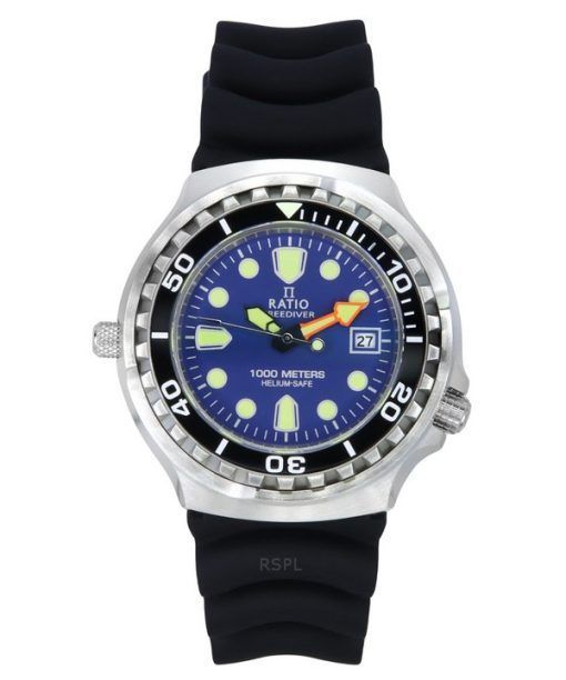 Ratio FreeDiver Version 03 Helium Safe 1000M Sapphire Quartz Blue Dial 1038EF102V-BLU-V03 Men's Watch