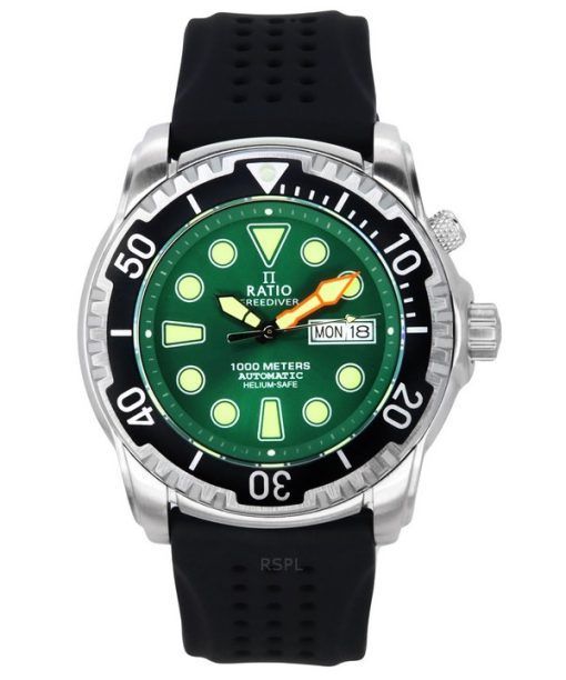 Ratio FreeDiver Version 02 Helium Safe 1000M Sapphire Automatic Green Dial 1068HA90-34VA-GRN-V02 Men's Watch