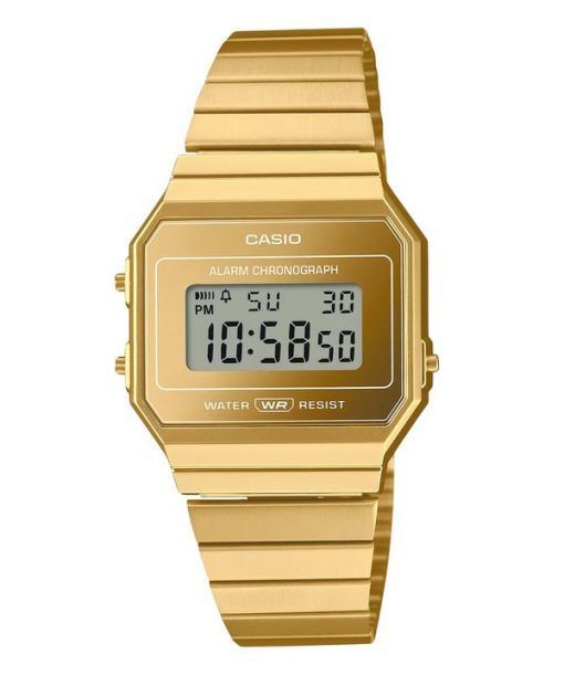 Casio Vintage Digital Gold Stainless Steel Quartz A700WEVG-9A Unisex Watch