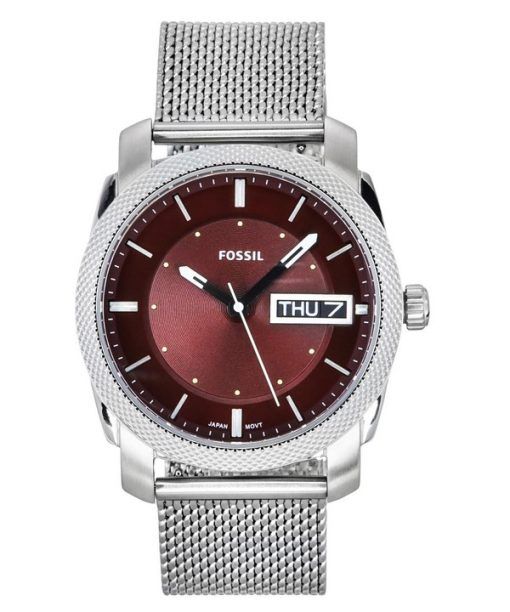 Fossil Machine Stainless Steel Burgundy Dial Quartz FS6014 Men's Watch