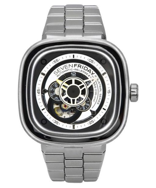 Sevenfriday P-Series NFC Black And White Open Heart Dial Automatic P1B/01M SF-P1B-01M Men's Watch