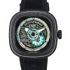 Sevenfriday P-Series Jade Carbon Grey And Blue Skeleton Dial Automatic PS3/01 SF-PS3-01 100M Men's Watch