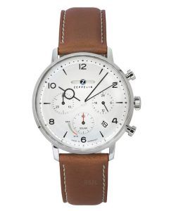 Zeppelin LZ129 Hindenburg Chronograph Brown Leather Strap Beige Dial Solar 80865N Men's Watch