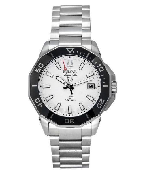 Bulova Marine Star Stainless Steel White Dial Precisionist Quartz Diver's 96B426 200M Men's Watch