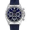 Seiko Spirit Chronograph Leather Strap Blue Dial Quartz SBTR019 100M Men's Watch