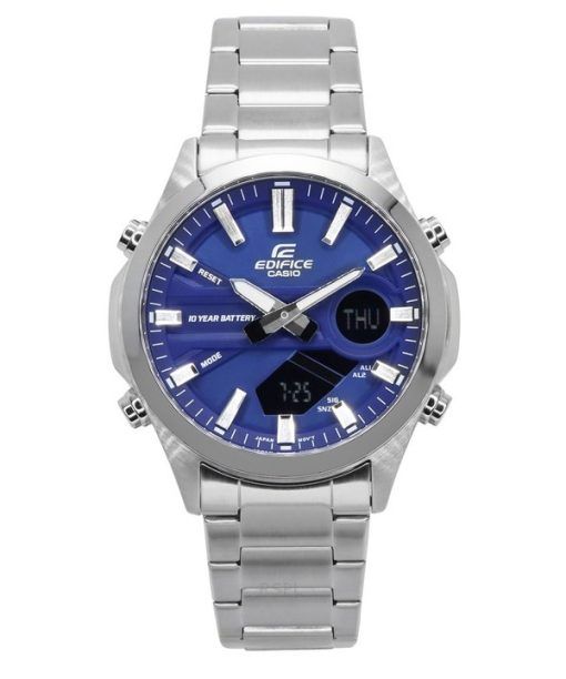 Casio Edifice Analog Digital Stainless Steel Blue Dial Quartz EFV-C120D-2A 100M Men's Watch