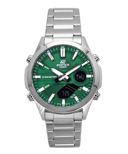 Casio Edifice Analog Digital Stainless Steel Green Dial Quartz EFV-C120D-3A 100M Men's Watch