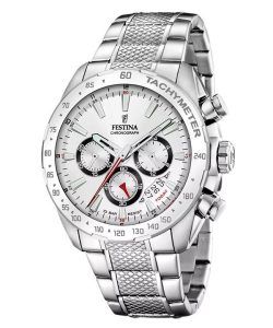 Festina Timeless Chronograph Stainless Steel White Dial Quartz F20668-1 100M Men's Watch