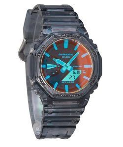 Casio G-Shock Analog Digital Transparent Resin Strap Multicolor Dial Quartz GA-2100TLS-8A 200M Men's Watch