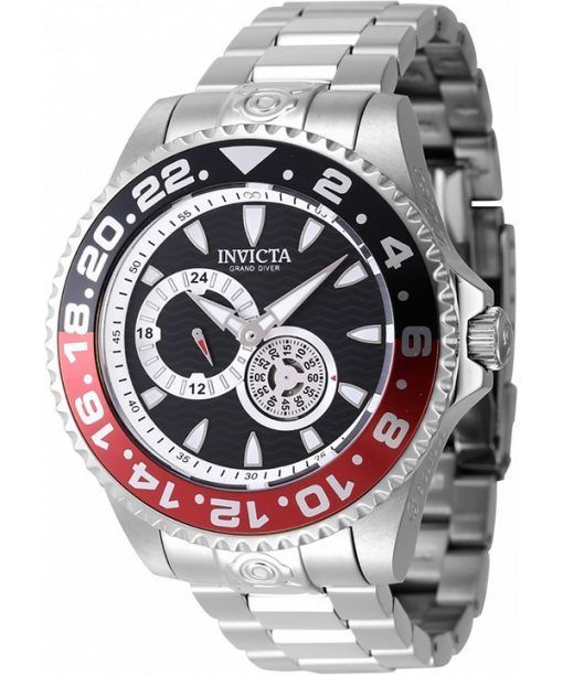 Invicta Pro Diver Stainless Steel Black Dial Black And Red Coke Bezel Automatic Diver's 47302 300M Men's Watch