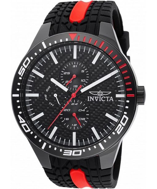 Invicta Racing GMT Silicone Strap Black Dial Quartz 47553 Men's Watch