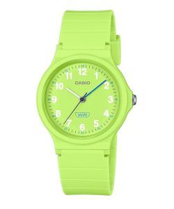 Casio Pop Analog Lime Green Bio Based Resin Strap Lime Green Dial Quartz LQ-24B-3B Women's Watch