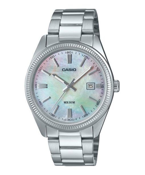 Casio Standard Analog Ion Plated Stainless Steel Mother Of Pearl Quartz MTP-1302DS-7AV Men's Watch