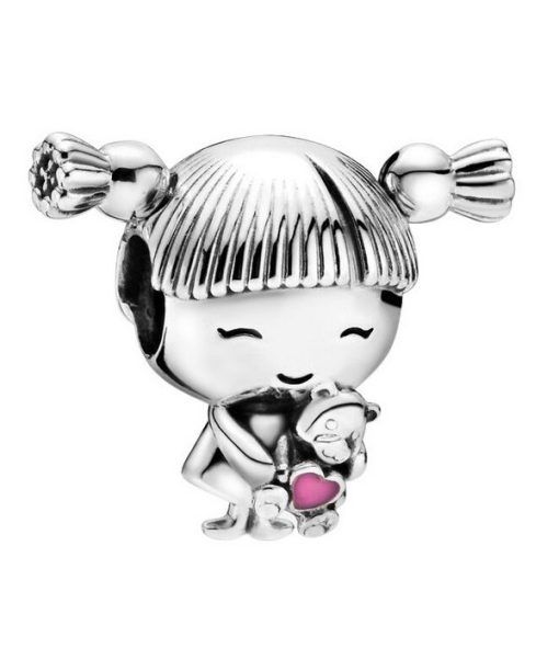 Pandora Little Girl Charm With Pink Enamel 798016EN160 For Women