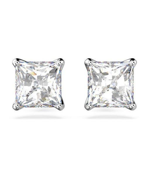 Swarovski Stilla Attract Rhodium Plated And Zirconia Studd Earrings 5430365 For Women