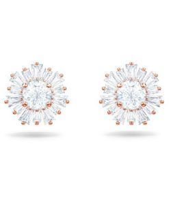 Swarovski Idyllia Rose Gold Tone Plated And Zirconia Stud Earrings 5459597 For Women