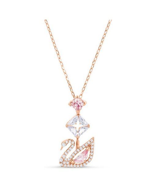 Swarovski Swan Rose Gold Tone Plated And Zirconia Pendant 5473024 For Women