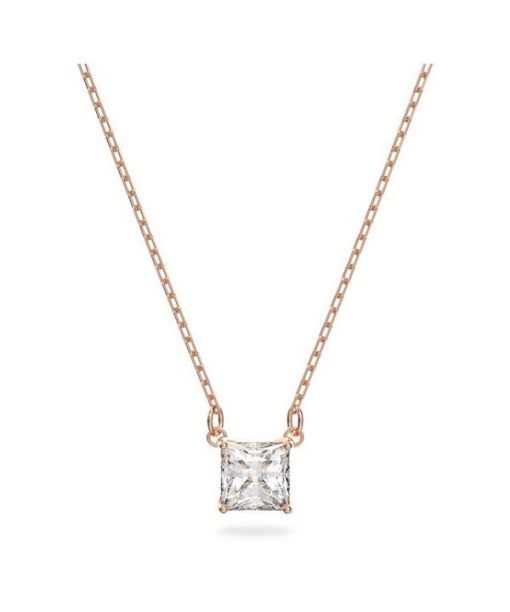 Swarovski Stilla Attract Clear Crystals And Rose Gold Tone Necklace 5510698 For Women