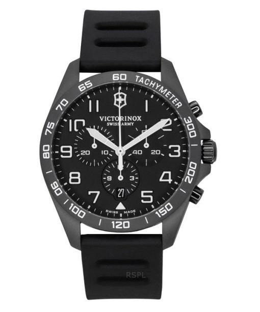 Victorinox Swiss Army Fieldforce Sport Chronograph Rubber Strap Black Dial Quartz 241926-1 100M Men's Watch