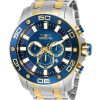 Invicta Pro Diver Scuba Chronograph Two Tone Stainless Steel Blue Dial Quartz 26082 100M Mens Watch