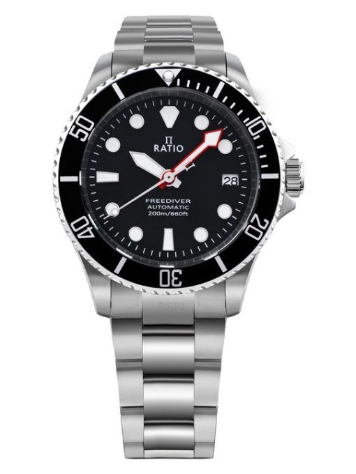 Ratio FreeDiver Sapphire Stainless Steel Black Dial Automatic RTF041 200M Mens Watch