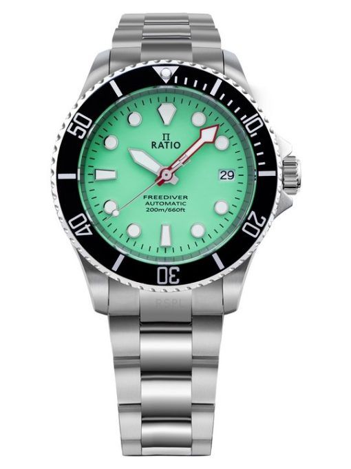 Ratio FreeDiver Sapphire Stainless Steel Green Dial Automatic RTF049 200M Mens Watch