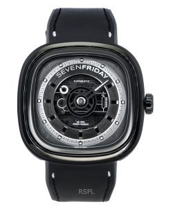 Sevenfriday T-Series NFC Enabled Leather Strap Black Skeleton Dial Automatic T1/04 SF-T1-04 Men's Watch