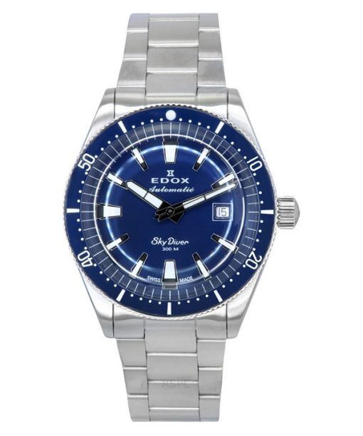 Edox Skydiver Date Limited Edition Stainless Steel Blue Dial Automatic Diver's 80126 3BUM BUIN 300M Men's Watch