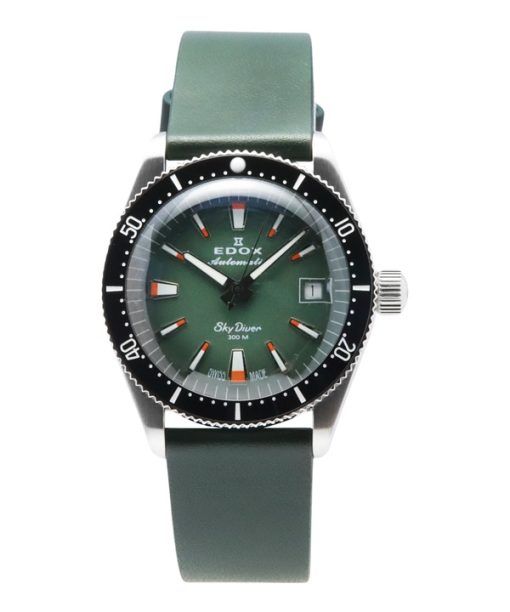 Edox Skydiver Special Edition Green Dial Automatic Diver's 801313NCVI 300M Men's Watch With Extra Strap