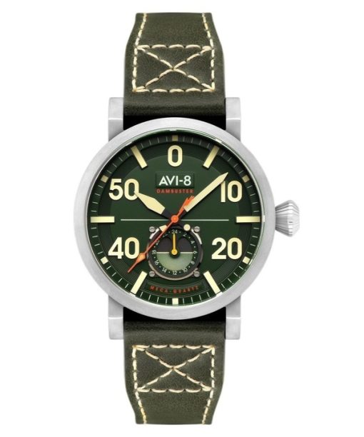 AVI-8 Dambuster Chadwick Meca-Quartz Forest Green Leather Strap Green Dial AV-4113-02 Men's Watch