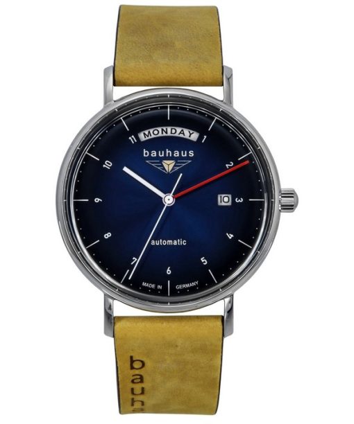 Bauhaus Classic Leather Strap Dark Blue Dial Automatic 21623 Men's Watch