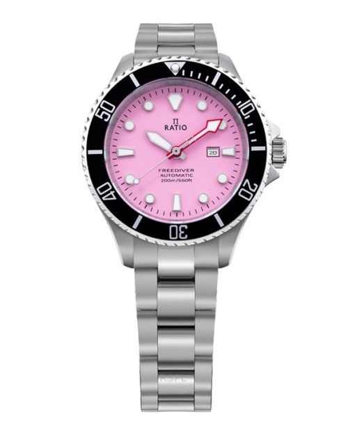 Ratio FreeDiver Sapphire Stainless Steel Candy Pink Dial Automatic RTFL839 200M Women's Watch