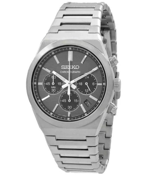 Seiko Discover More Classic Chronograph Stainless Steel Grey Dial Quartz SSB455P1 100M Men's Watch