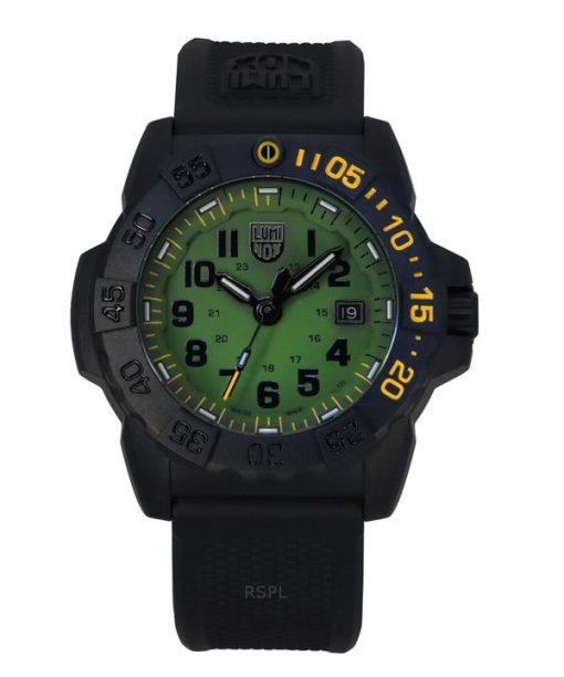 Luminox Navy SEAL Foundation Rubber Strap Green Dial Quartz Diver's XS.3517.NSF.SET 200M Men's Watch With Extra Strap