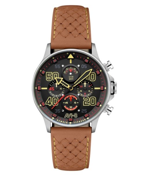 AVI-8 Hawker Typhoon Coningham Chronograph Baldwin Leather Strap Black Dial Quartz AV-4093-0B Men's Watch