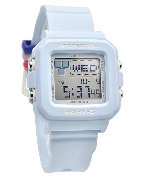 Casio Baby-G Plus Digital Light Blue Resin Strap Quartz BGD-10L-2 100M Women's Watch With Extra Band Loops