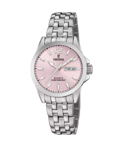 Festina Classics Stainless Steel Pink Dial Quartz F20455-2 100M Women's Watch