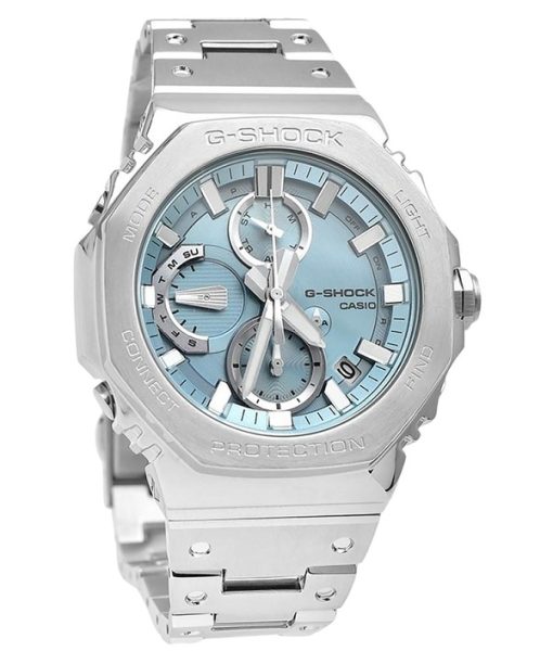 Casio G-Shock Full Metal Analog Chronograph Smartphone Link Ice Blue Dial Tough Solar GMC-B2100AD-2A 200M Men's Watch