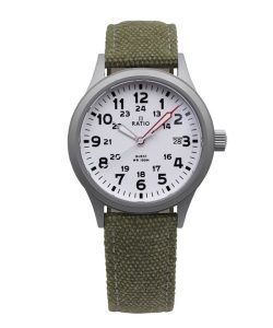 Ratio Quest Men's Field Watch Sapphire Canvas Strap Quartz RTQ027 100M Lewis And Clark Edition