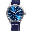 Ratio Skysurfer Pilot Blue Sunray Dial Leather Automatic RTS318 200M Mens Watch