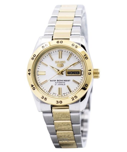 Refurbished Seiko 5 Two Tone Stainless Steel White Dial Automatic SYMG42K1 Women's Watch